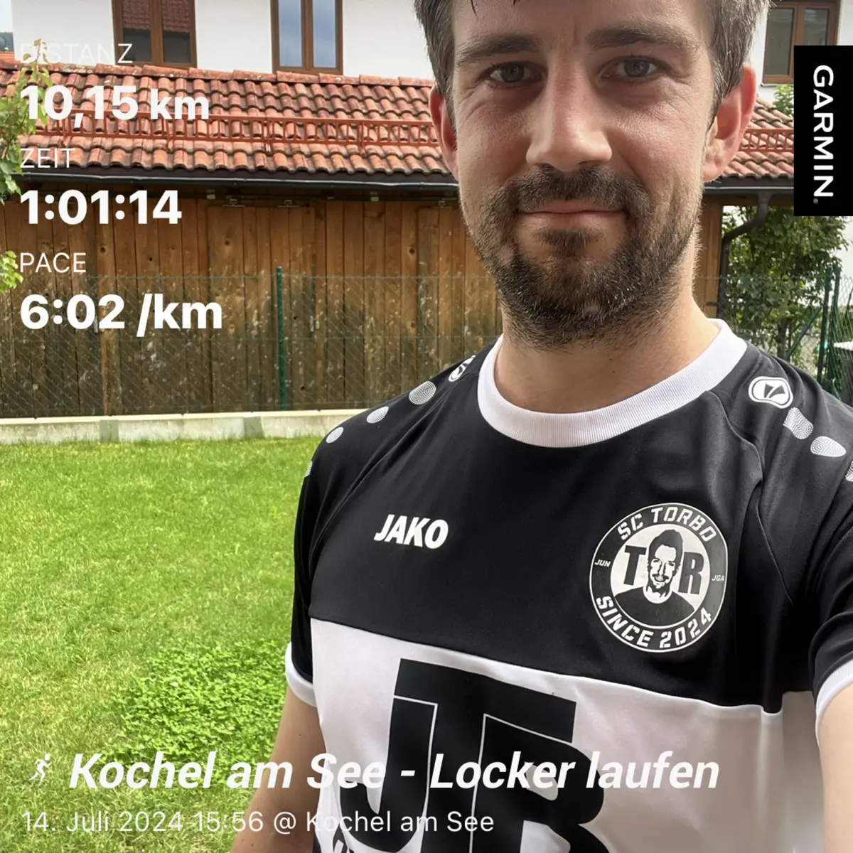 Alexander after an easy 10.15-kilometre training run at Kochel am See in July 2024